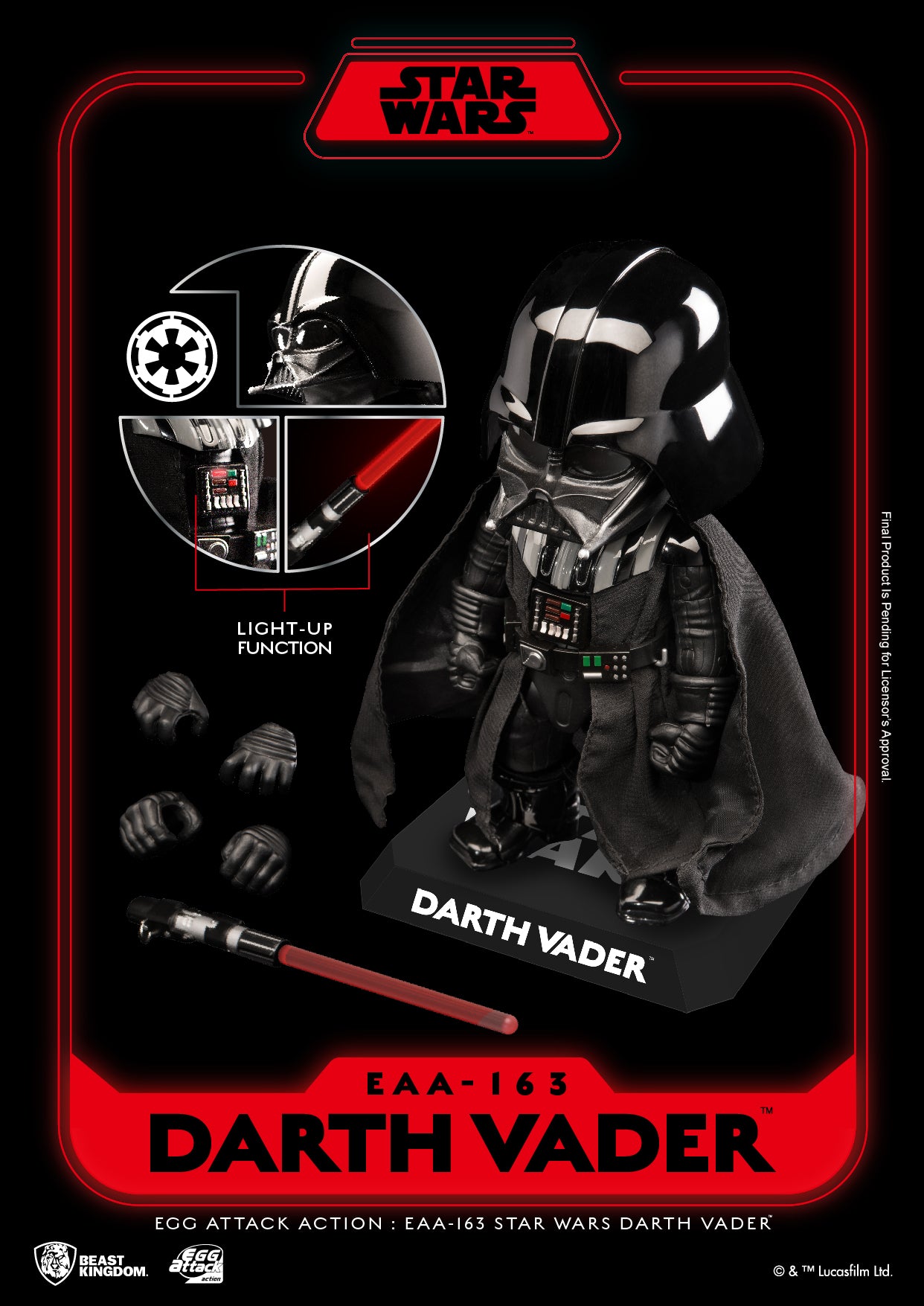 Beast Kingdom EAA-163 Star Wars Darth Vader Egg Attack Action Figure