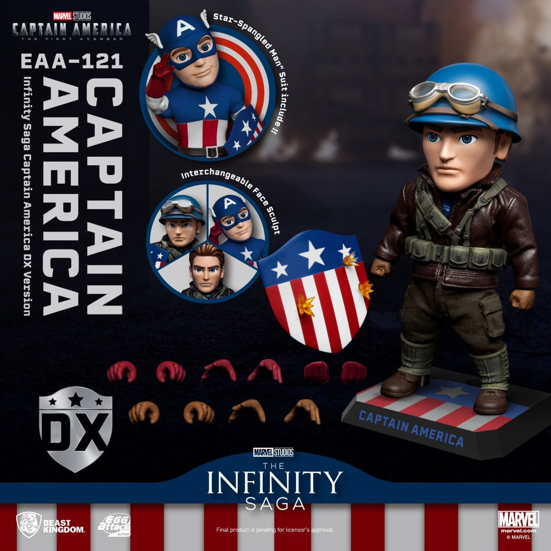 Beast Kingdom EAA-121 Infinity Saga Captain America DX Version Egg Attack Action Figure