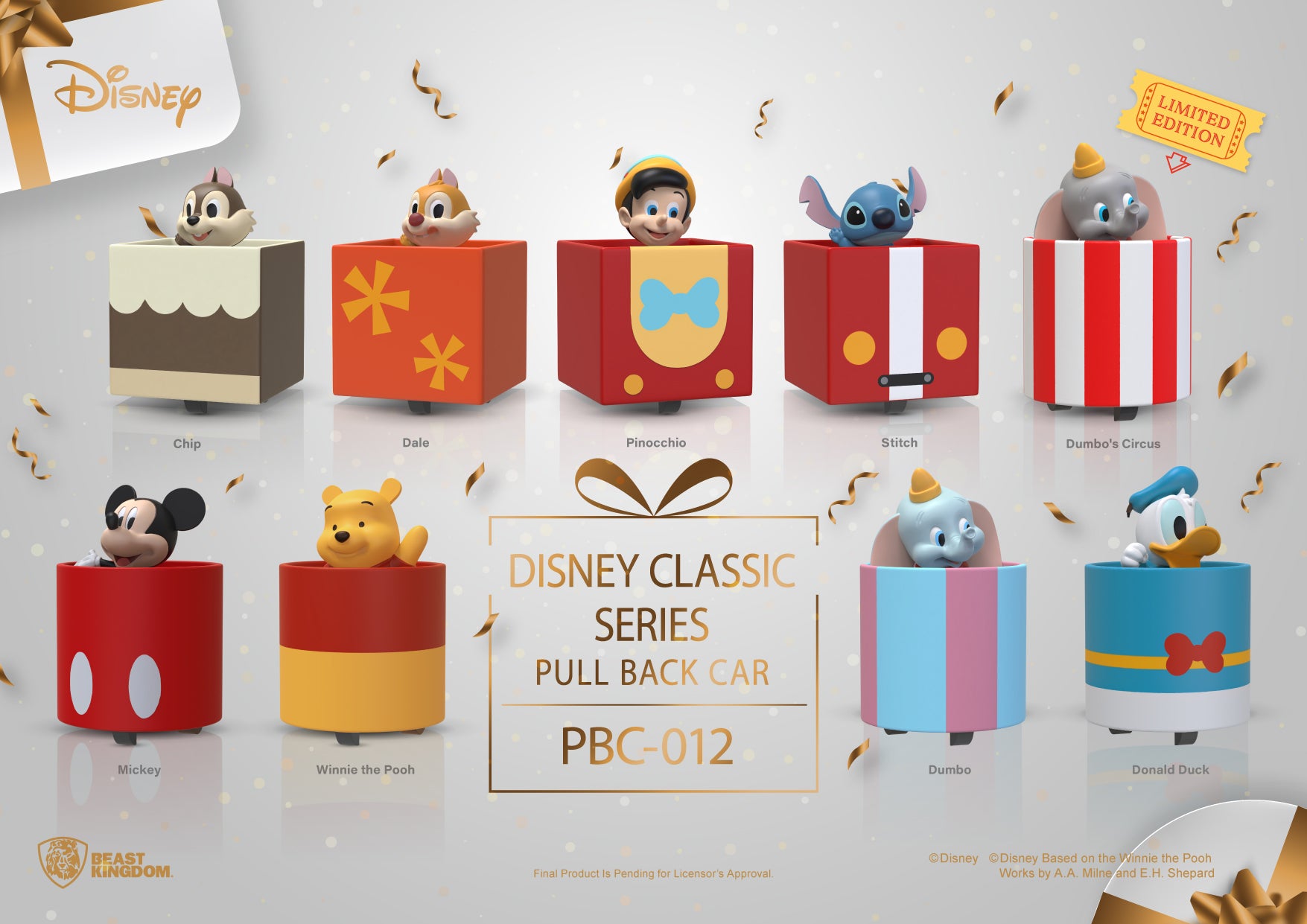 Beast Kingdom PBC-012 Disney Classic Series Pull Back Car Blind Box Set