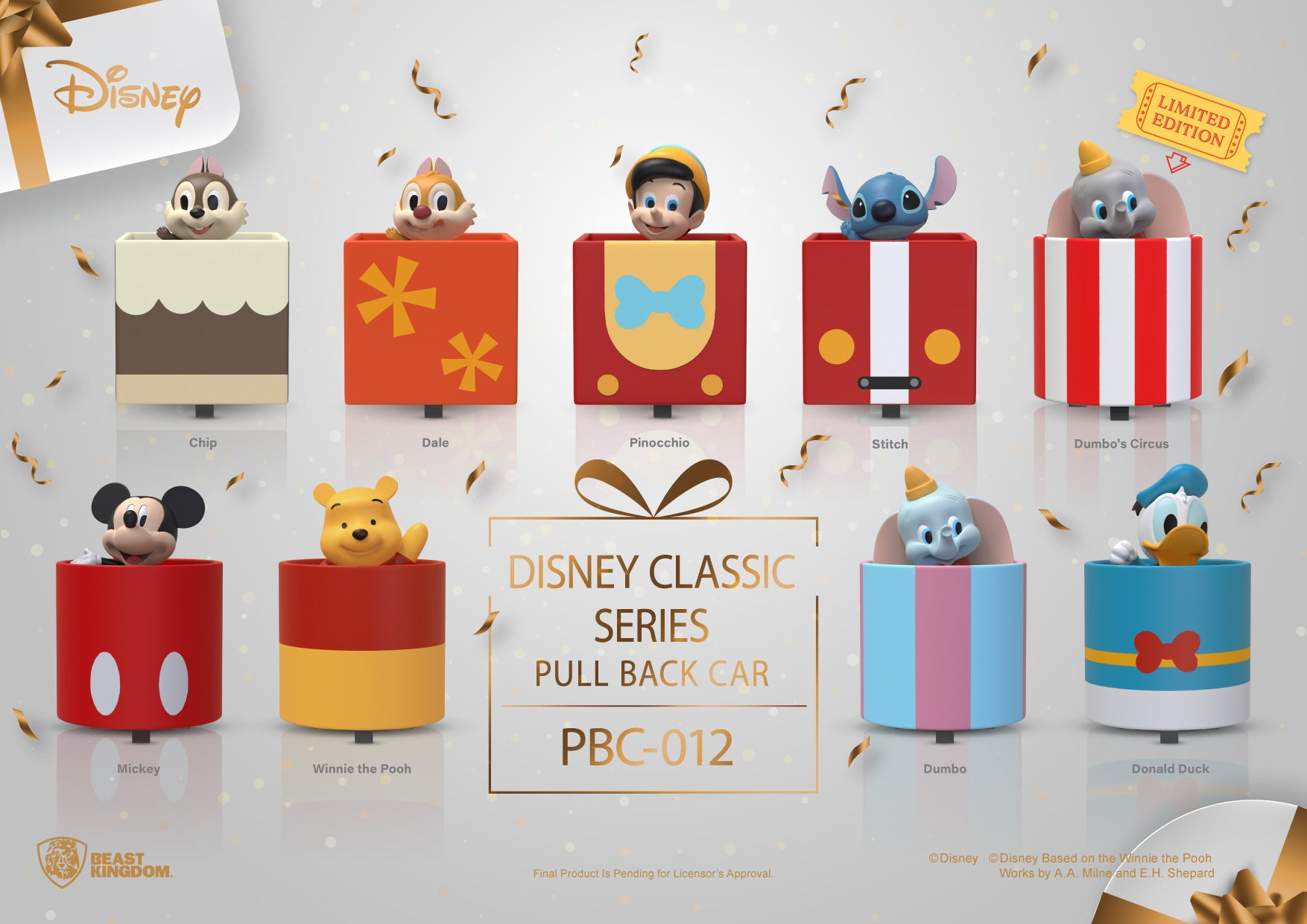 Beast Kingdom PBC-012 Disney Classic Series Pull Back Car Blind Box Set