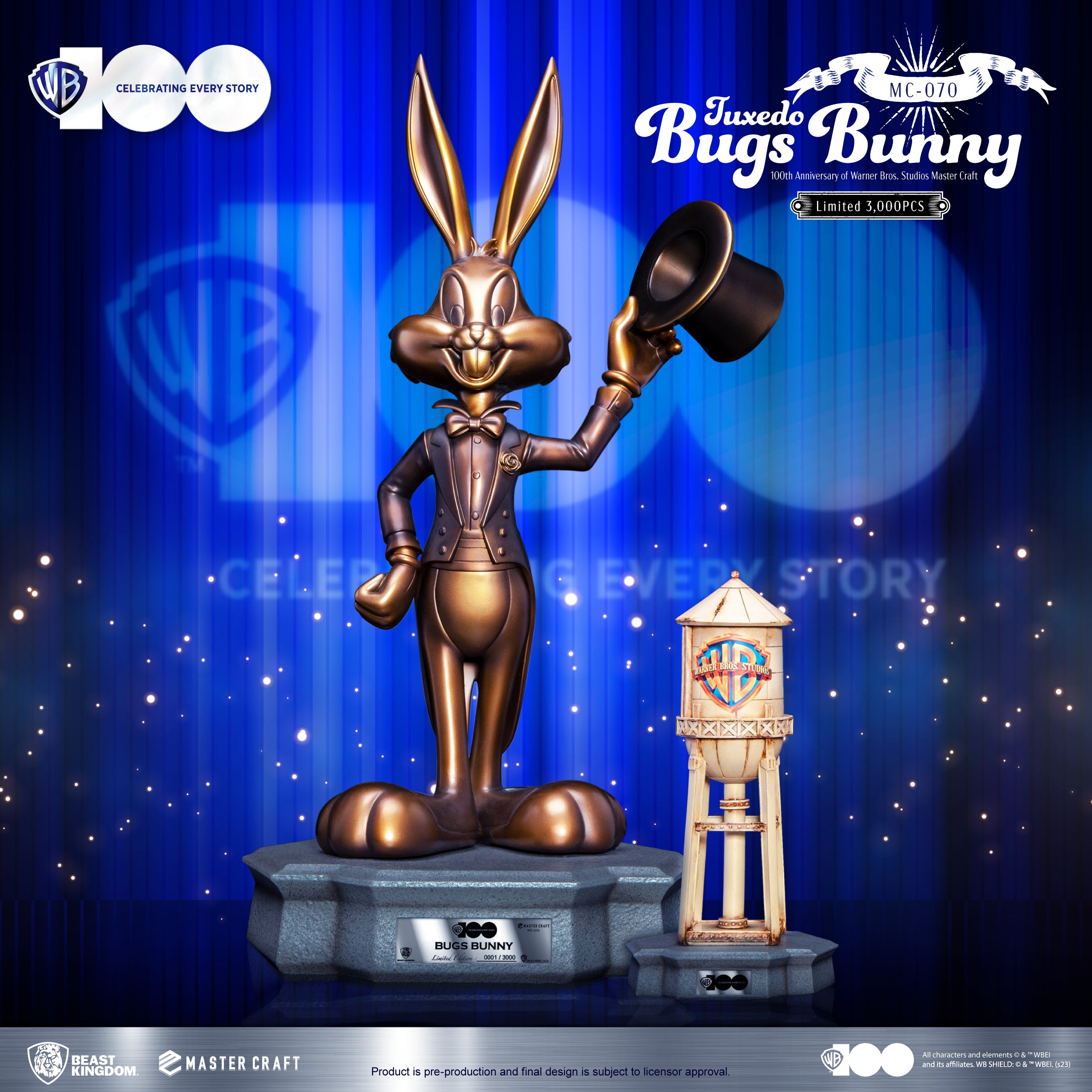 Beast Kingdom MC-070 100th Anniversary of Warner Bros. Studios Tuxedo Bugs Bunny 1:4 Scale Master Craft Figure Statue