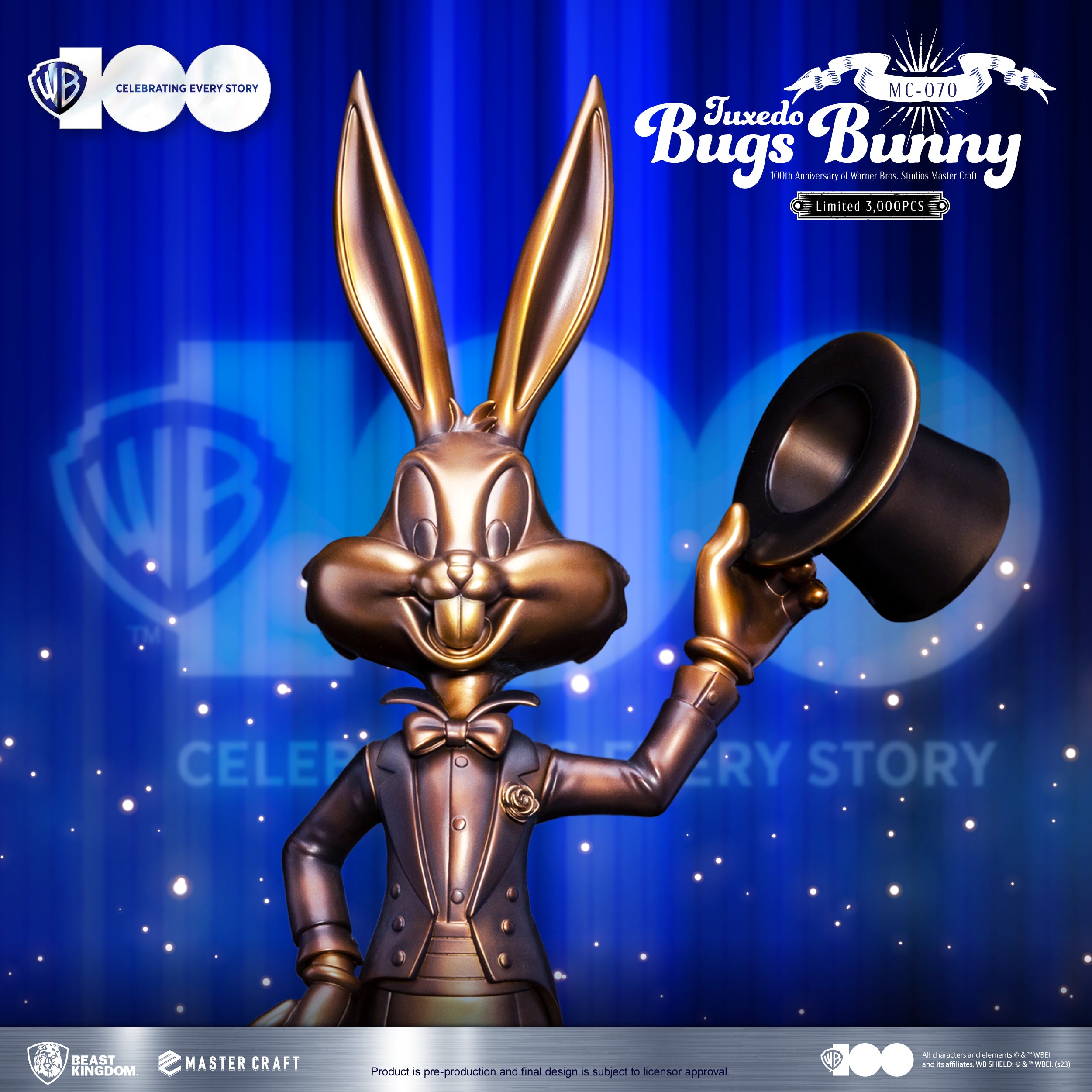 Beast Kingdom MC-070 100th Anniversary of Warner Bros. Studios Tuxedo Bugs Bunny 1:4 Scale Master Craft Figure Statue