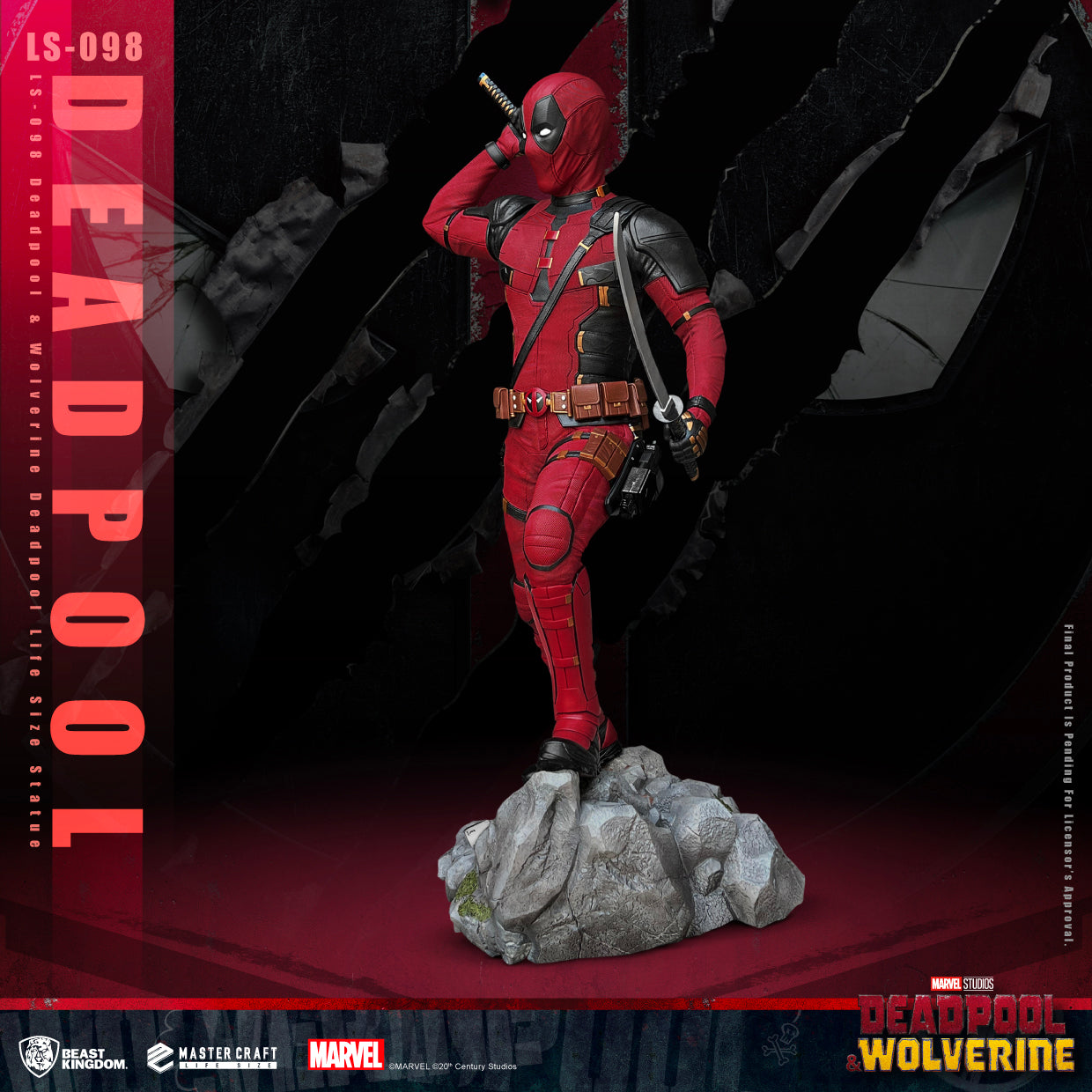 Beast Kingdom LS-098 Deadpool & Wolverine Deadpool Life Size Statue