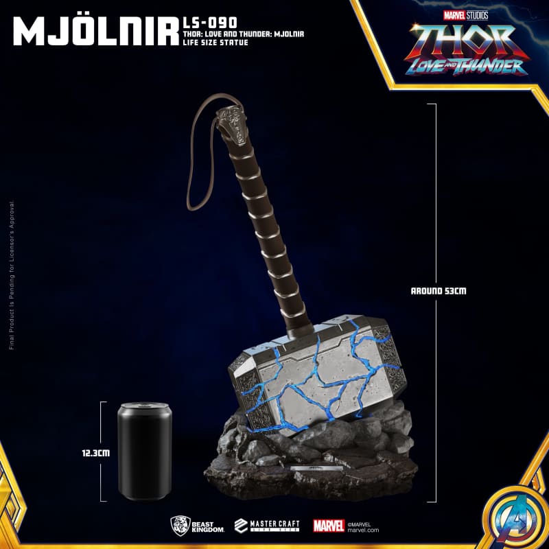 Beast Kingdom Ls-090 Marvel Thor:  Love And Thunder Mjolnir Life Size Statue Ls