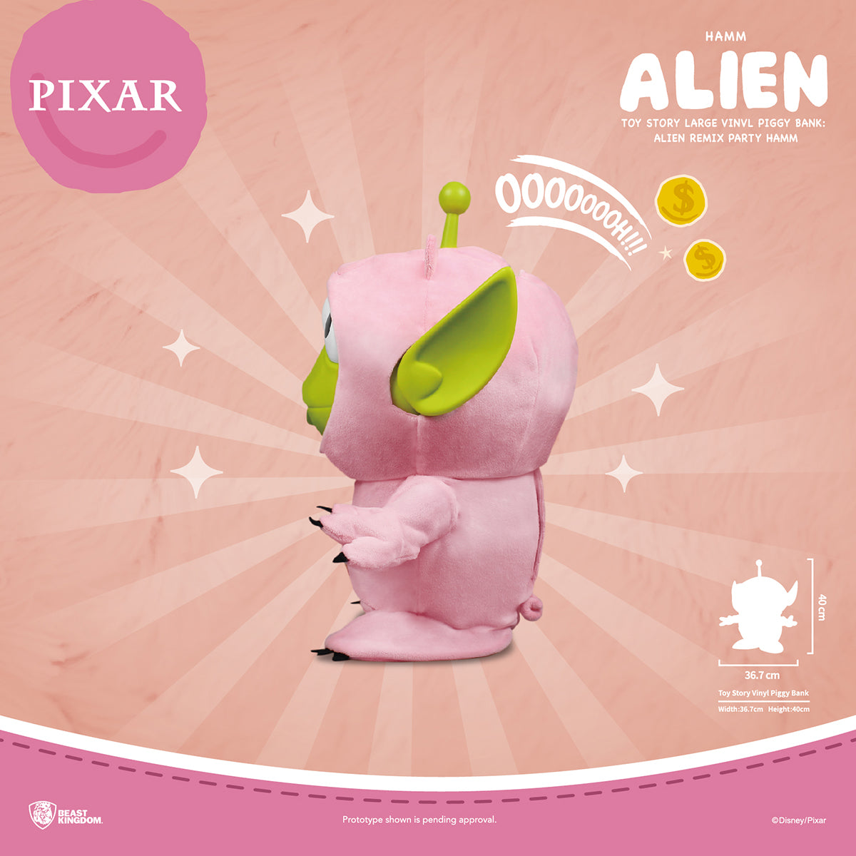 Beast Kingdom VPB-009 Disney Pixar Toy Story: Alien Remix Party Large Vinyl Piggy Bank (Blind Box - Random Pick)
