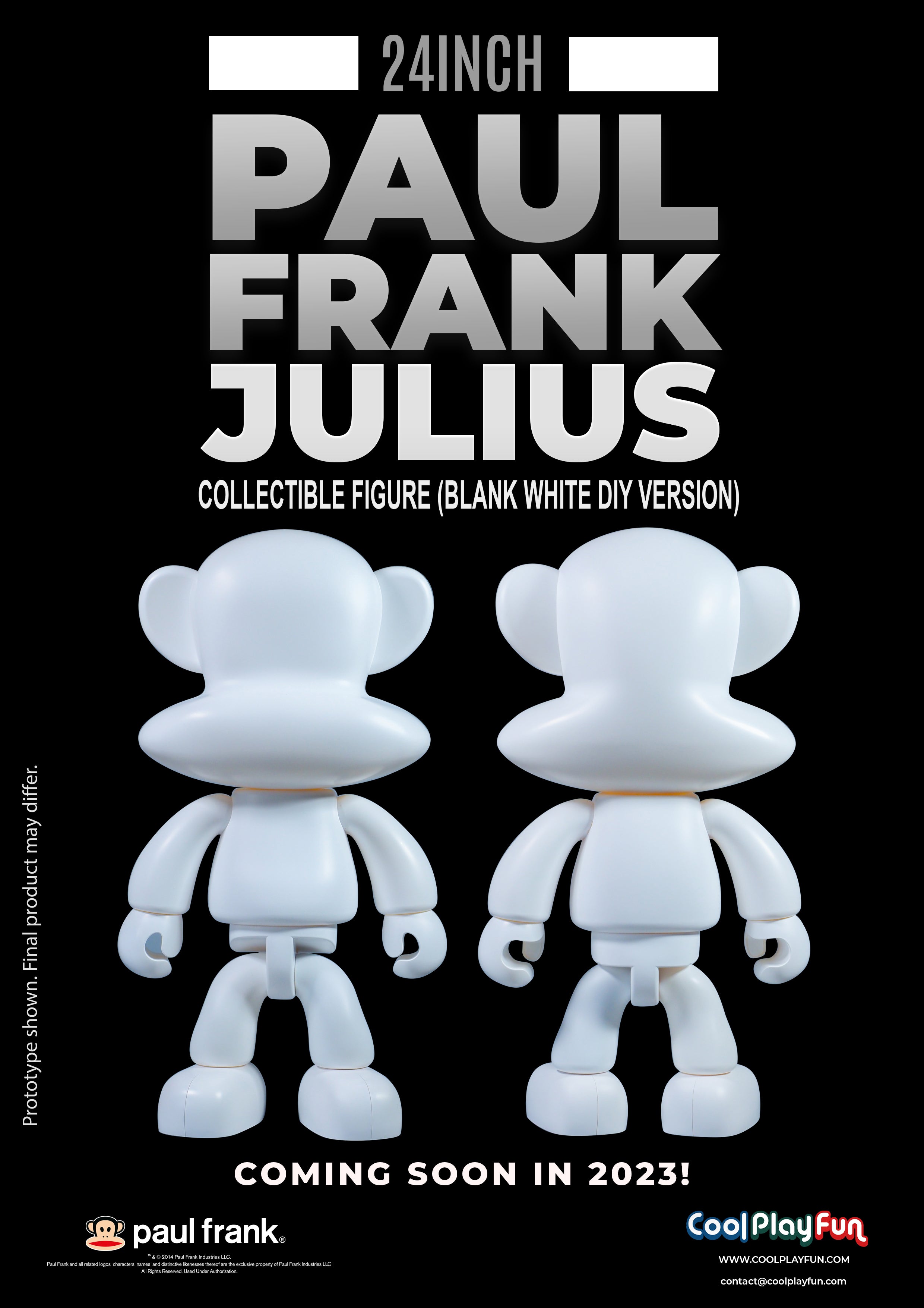 Paul Frank Julius 24-inch Collectible Figure (Blank White DIY Version)