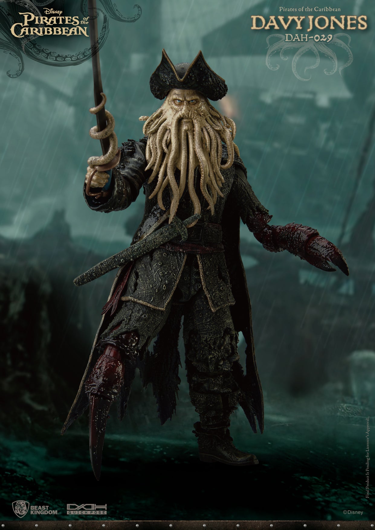  Beast Kingdom Pirates of The Caribbean: at World's End Davy  Jones DAH-029 Dynamic 8ction Heroes Action Figure, Multicolor : Toys & Games
