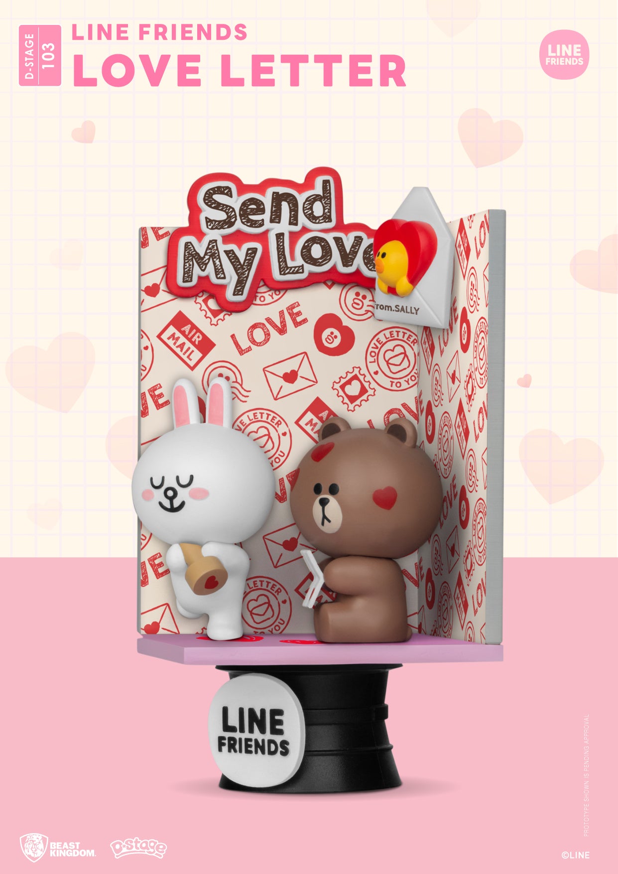 Beast Kingdom DS-103 Line Friends - Love Letter Diorama Stage D-Stage Figure Statue