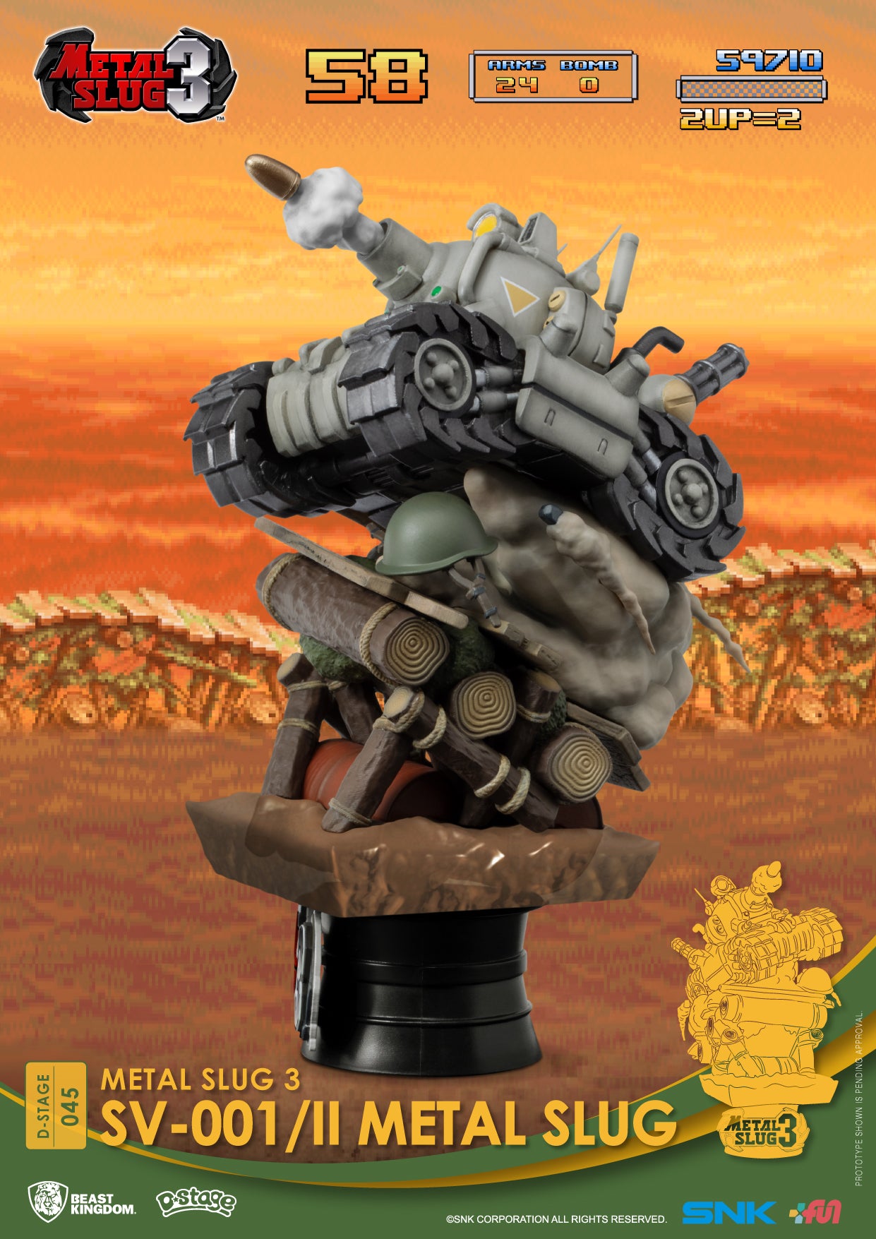 Beast Kingdom DS-045 SNK Metal Slug 3-SV-001/II Metal Slug Diorama Stage D-Stage Figure Statue