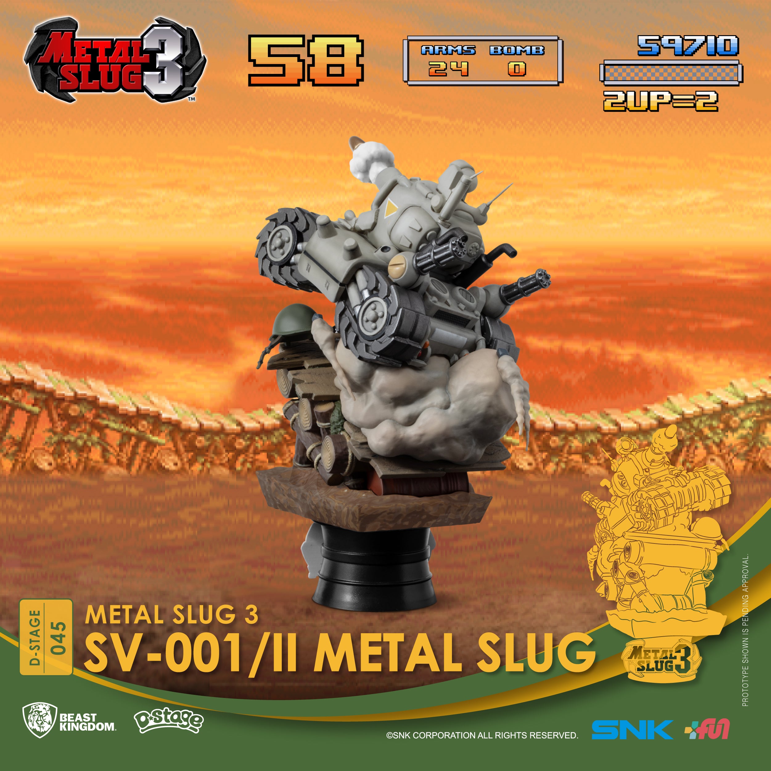 Beast Kingdom DS-045 SNK Metal Slug 3-SV-001/II Metal Slug Diorama Stage D-Stage Figure Statue