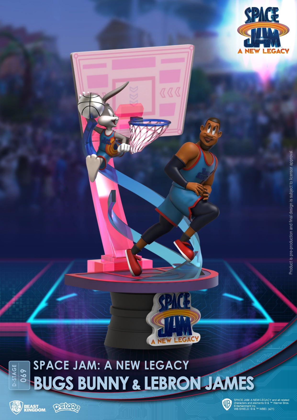Beast Kingdom DS-069 Warner Bros. Space Jam A New Legacy: Bugs Bunny & Lebron James Diorama Stage D-Stage Figure Statue (Standard Version)