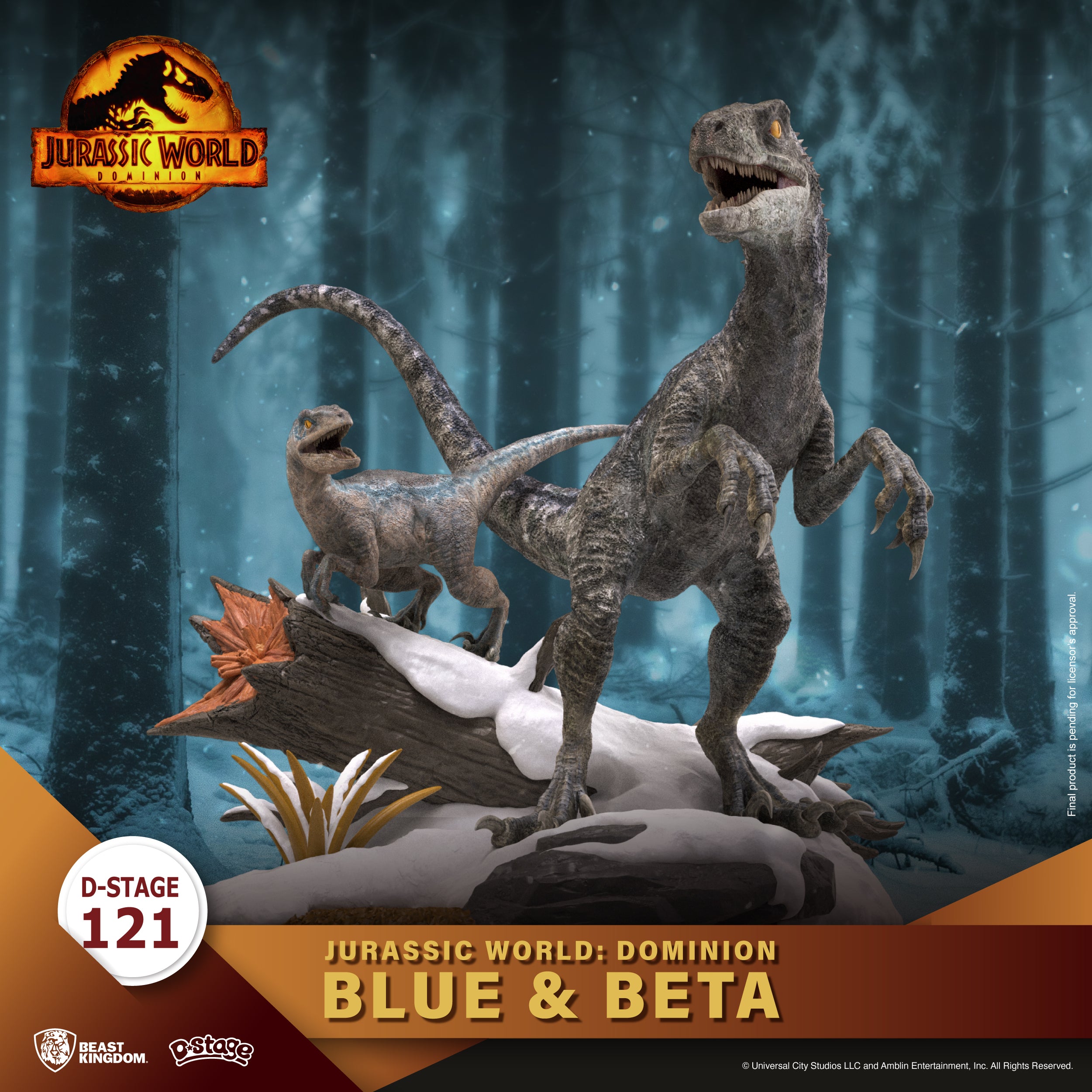 Beast Kingdom Jurassic World: Le Monde d'après diorama - BLUE & BETA - PVC  D-Stage Iconic Movie Scene - Figurine Collector EURL