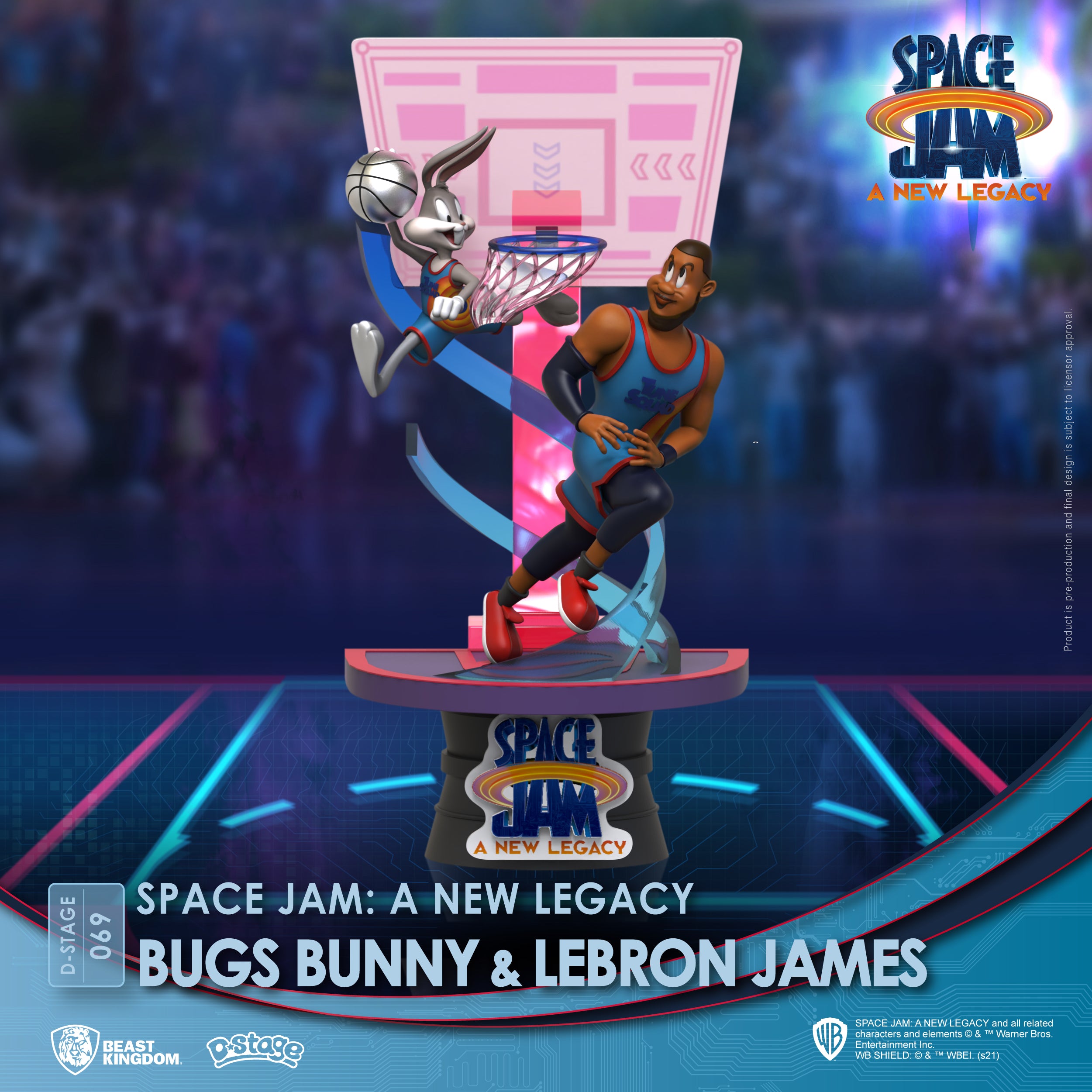 Beast Kingdom DS-069 Warner Bros. Space Jam A New Legacy: Bugs Bunny & Lebron James Diorama Stage D-Stage Figure Statue (Standard Version)