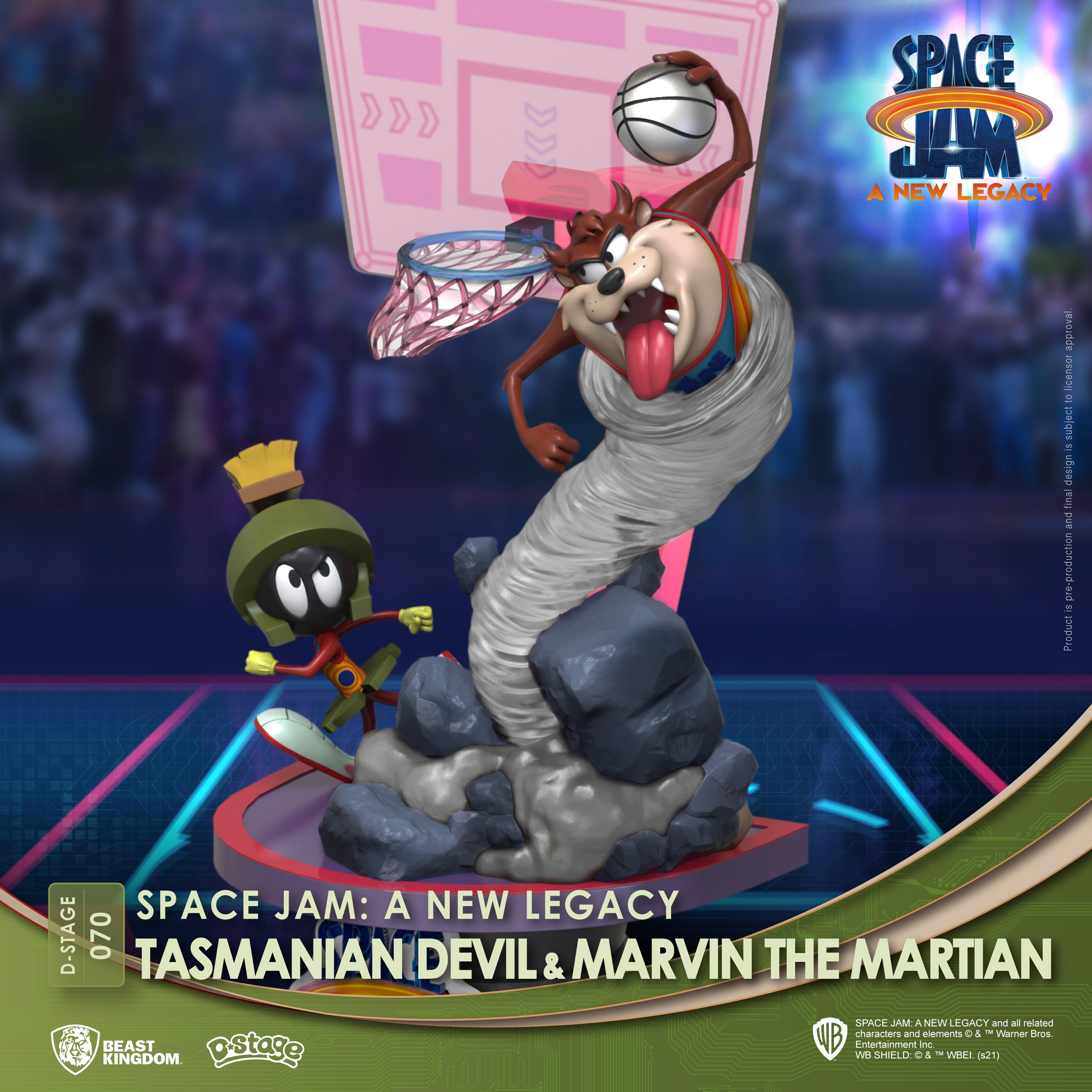 Beast Kingdom DS-070 Warner Bros. Space Jam A New Legacy: Tasmanian Devil & Marvin The Martian Diorama Stage D-Stage Figure Statue (Standard Version)