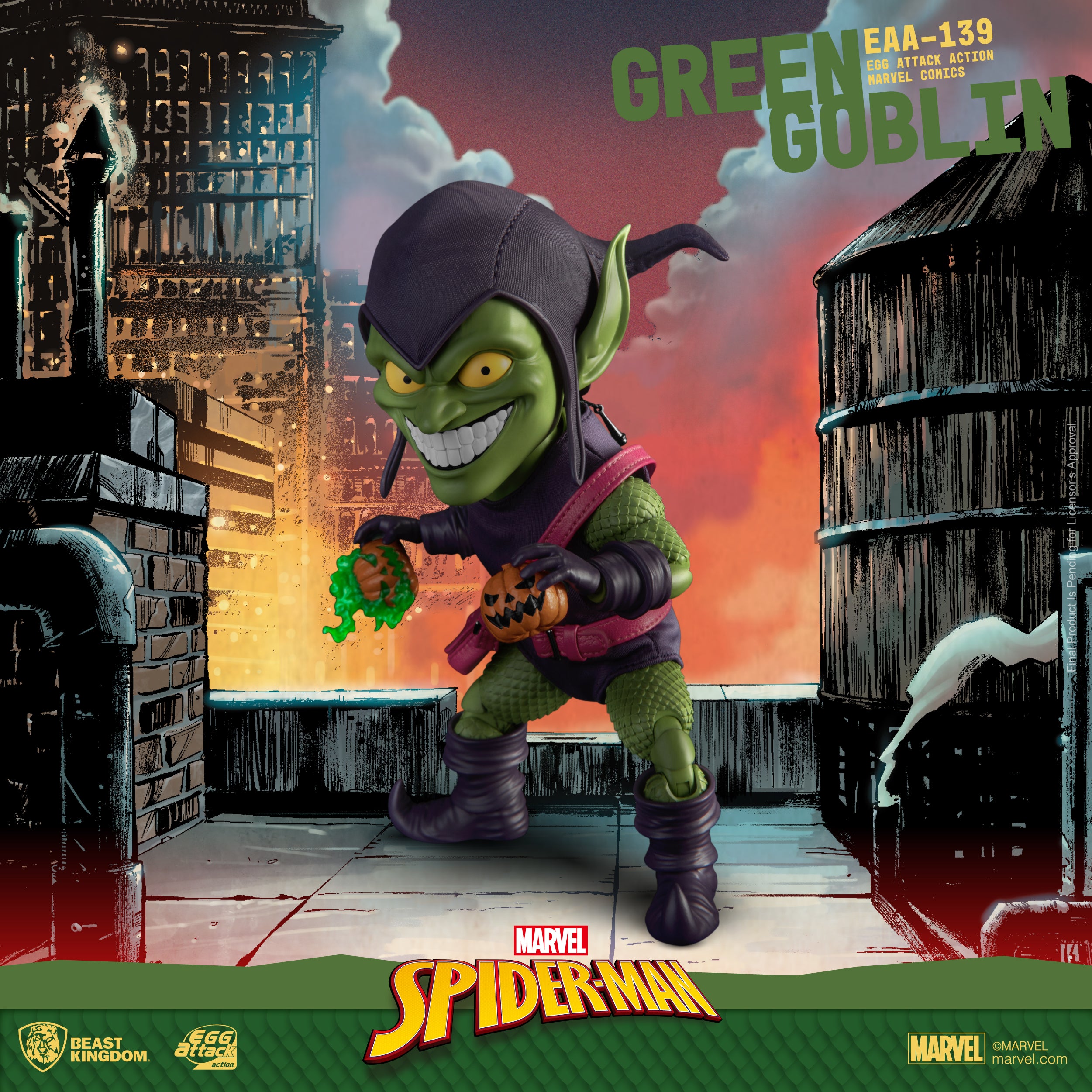 Beast Kingdom EAA-139 Marvel Comics Spider-Man: Green Goblin Egg Attack Action Figure