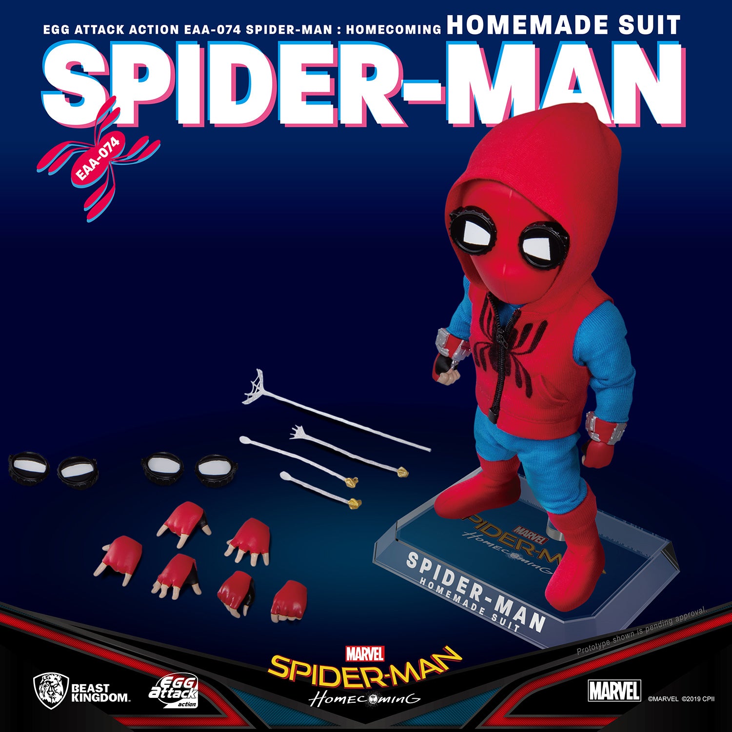 Beast Kingdom EAA-074 Marvel Comics: Spider-Man Homecoming (Homemade Suit) Egg Attack Action Figure
