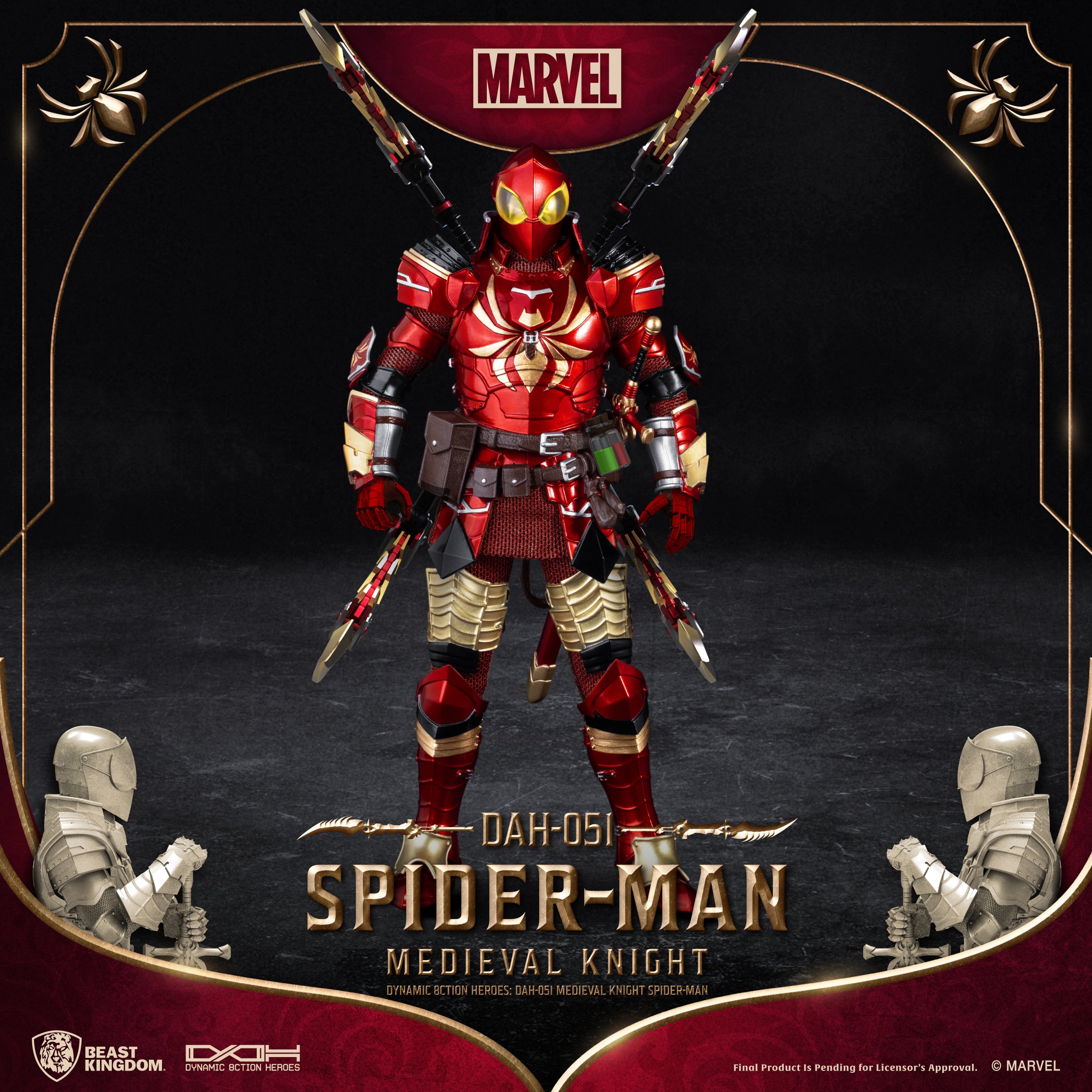 Beast Kingdom DAH-051 Medieval Knight Spider-Man 1:9 Scale Dynamic 8ction Heroes Action Figure