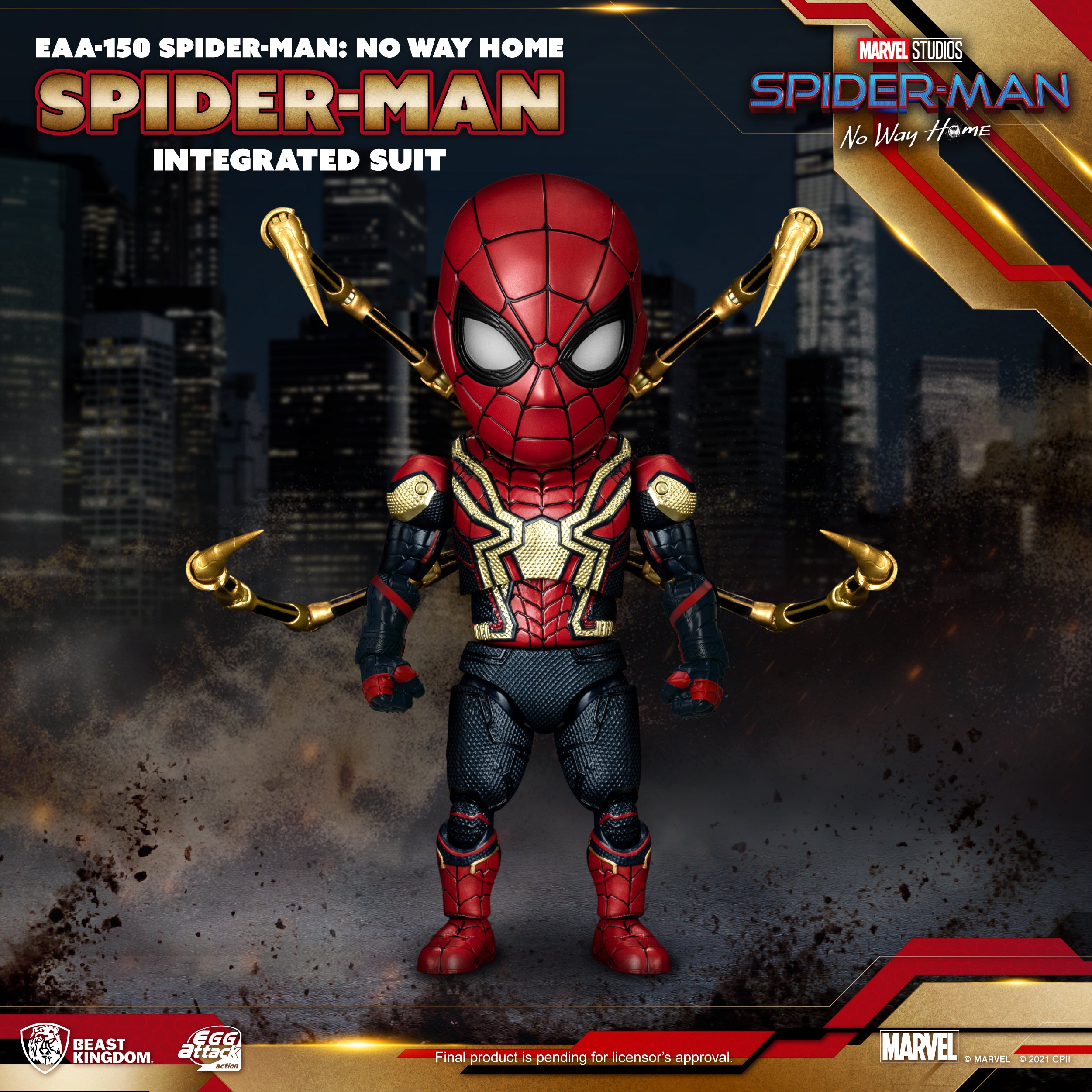 Beast Kingdom EAA-150 Marvel Spider-Man: No Way Home Spider-Man Integrated Suit Egg Attack Action Figure
