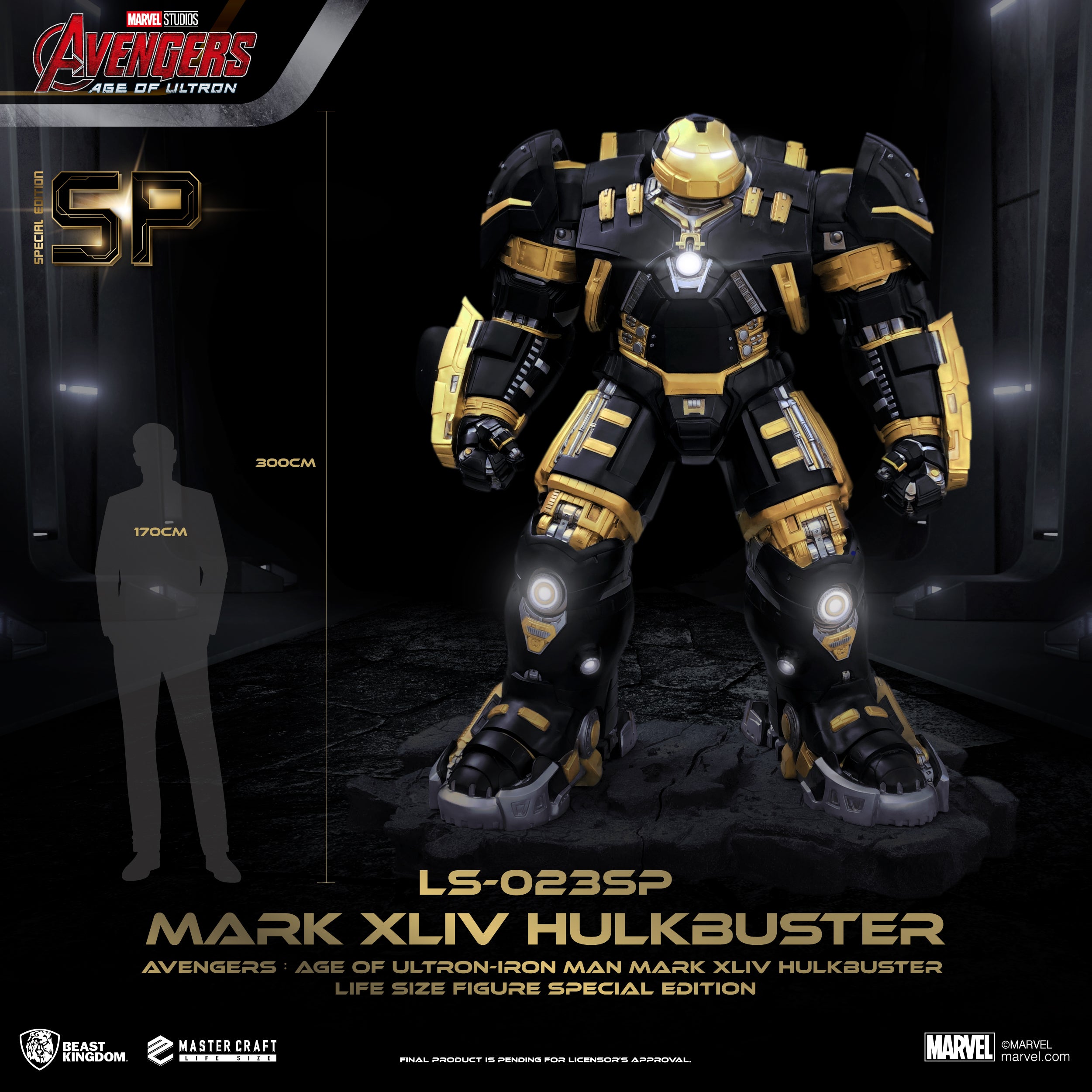 Beast Kingdom LS-023SP Marvel Avengers Age of Ultron Iron Man: Mark XLIV Hulkbuster 1:1 Life Size Figure Statue (Special Edition)