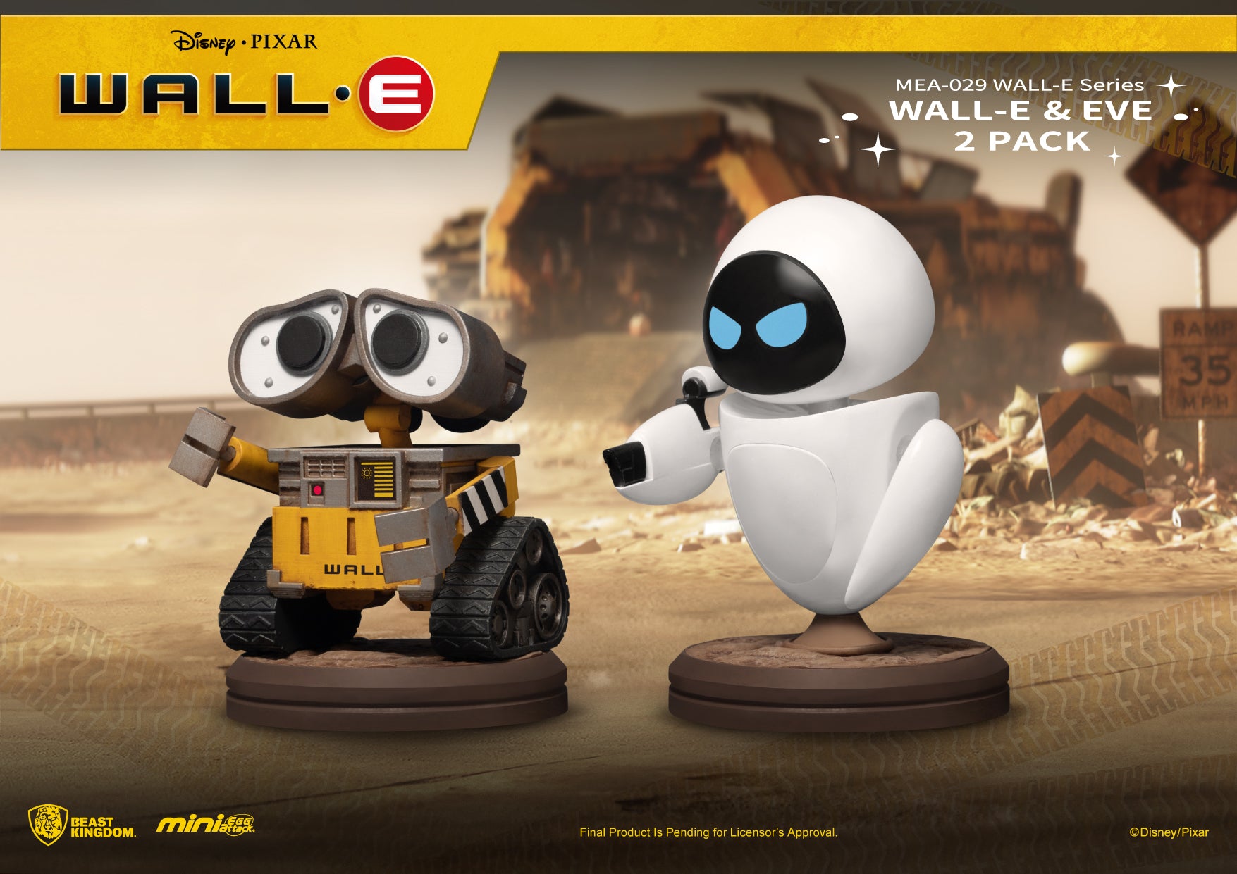 Beast Kingdom MEA-029 Disney Pixar WALL-E Series: & EVE 2 Pack – Beast