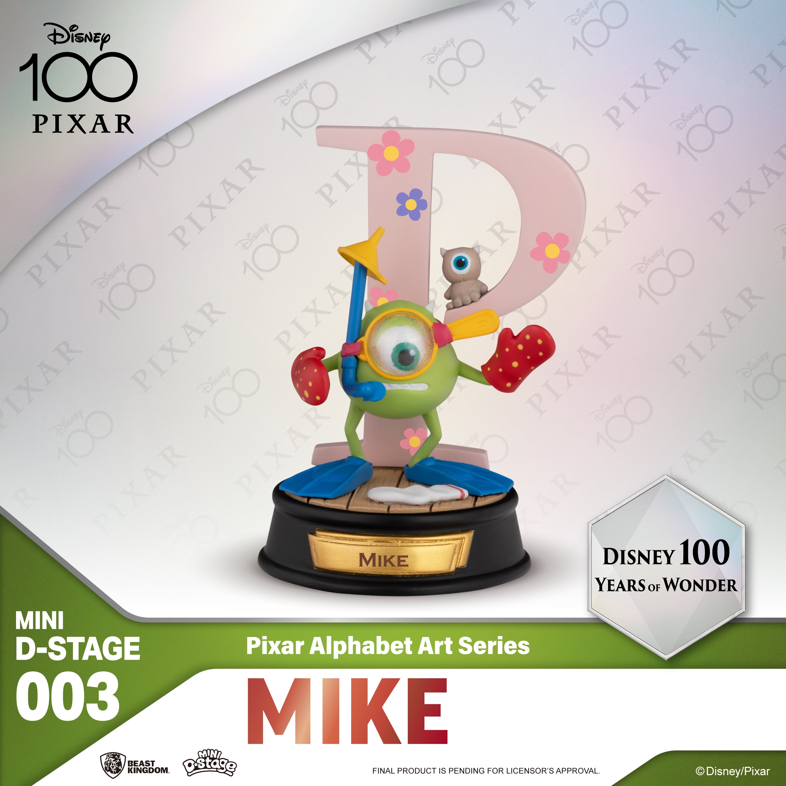 Beast Kingdom MDS-003 Disney 100 Years of Wonder-Pixar Alphabet Art Series Blind Box Set-B Mini Diorama Stage Figure Statue