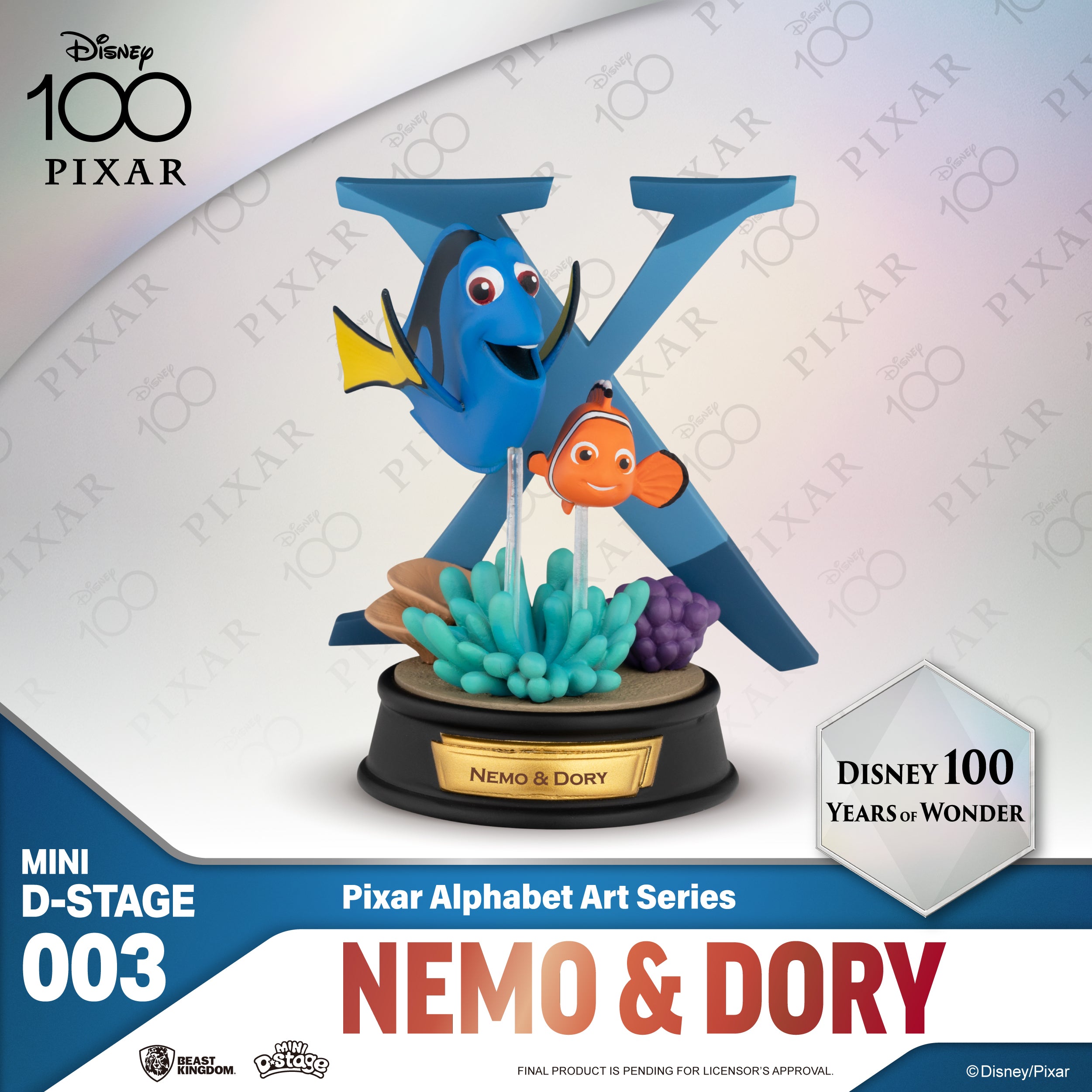 Beast-Kingdom USA  Mini Diorama Stage-003-Disney 100 Years of Wonder-Pixar  Alphabet Art Series Set
