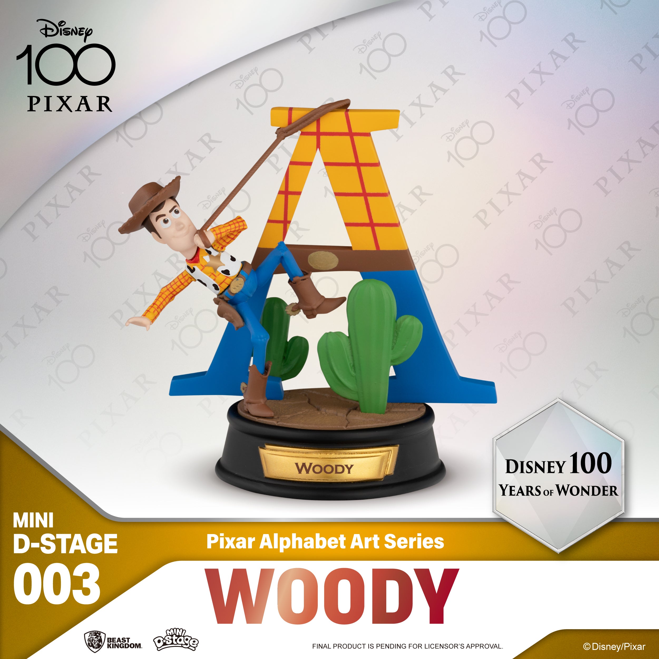 Beast Kingdom MDS-003 Disney 100 Years of Wonder-Pixar Alphabet Art Series Blind Box Set-B Mini Diorama Stage Figure Statue