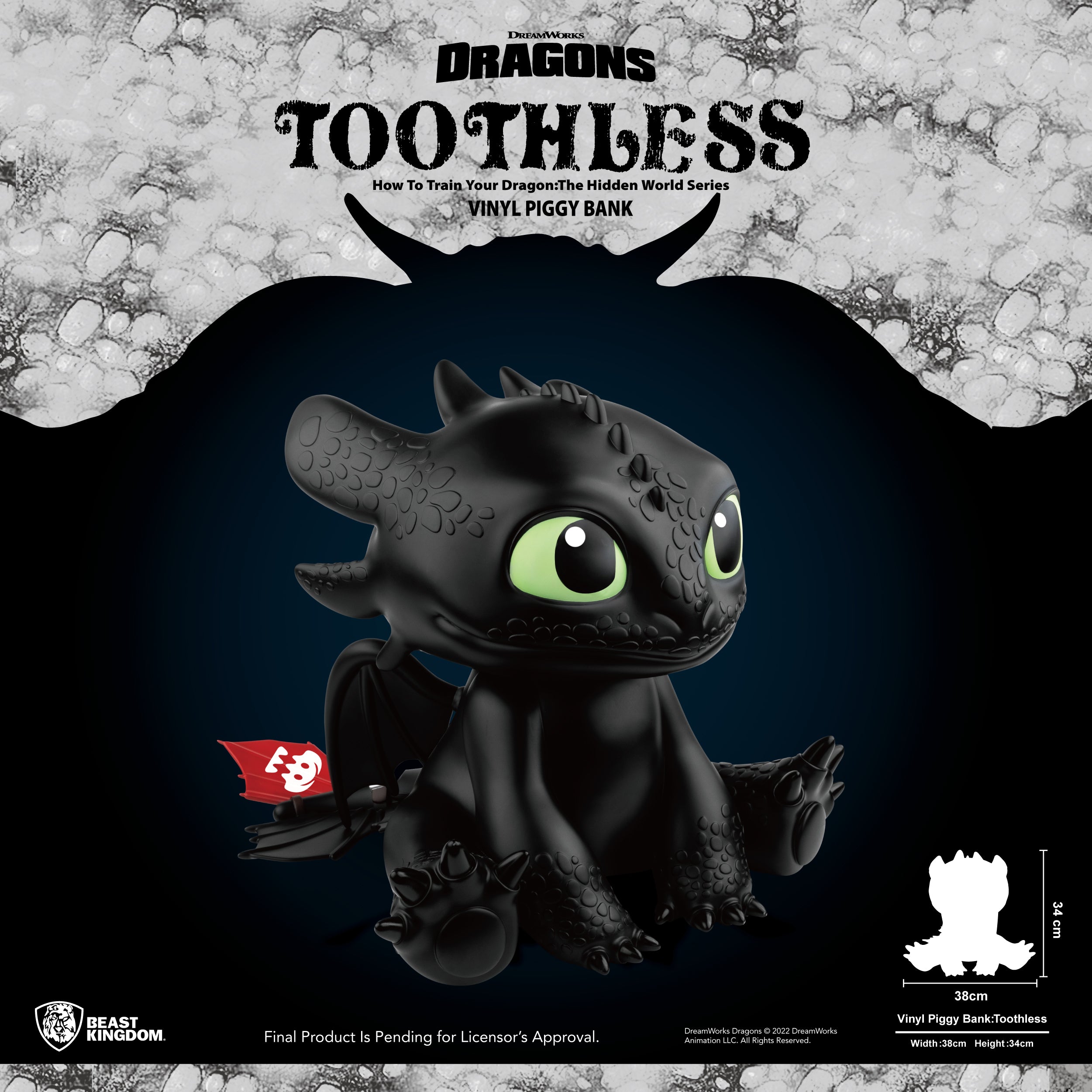 Beast Kingdom VBP-010 How to Train Your Dragon Series: Vinyl Piggy Bank Toothless