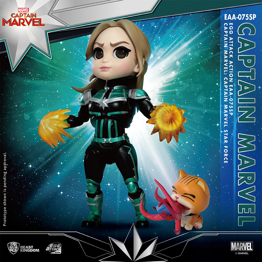 Beast Kingdom EAA-075SP Marvel Captain Marvel: Carol Danvers (Star Force Version) Egg Attack Action Figure