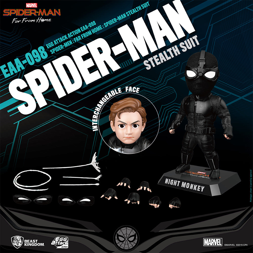 Marvel Spider-Man No Way Home et Figurine d`Attaque d`Oeuf en Costume Noir Or Do Marvel Spider-Man No Way Home et Figurine d`Attaque d`Oeuf en Costume Noir Or Do